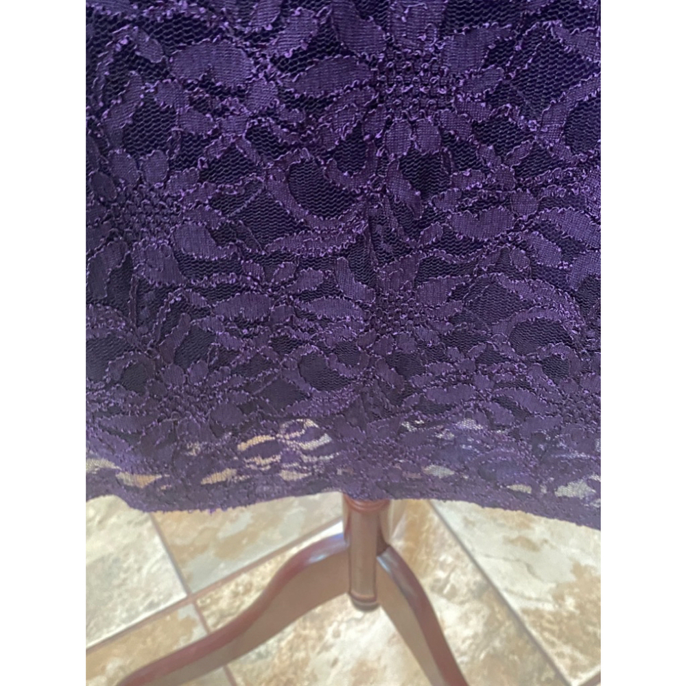 MARINA GOLD & PURPLE LACE DRESS SIZE  14 - Picture 5 of 8